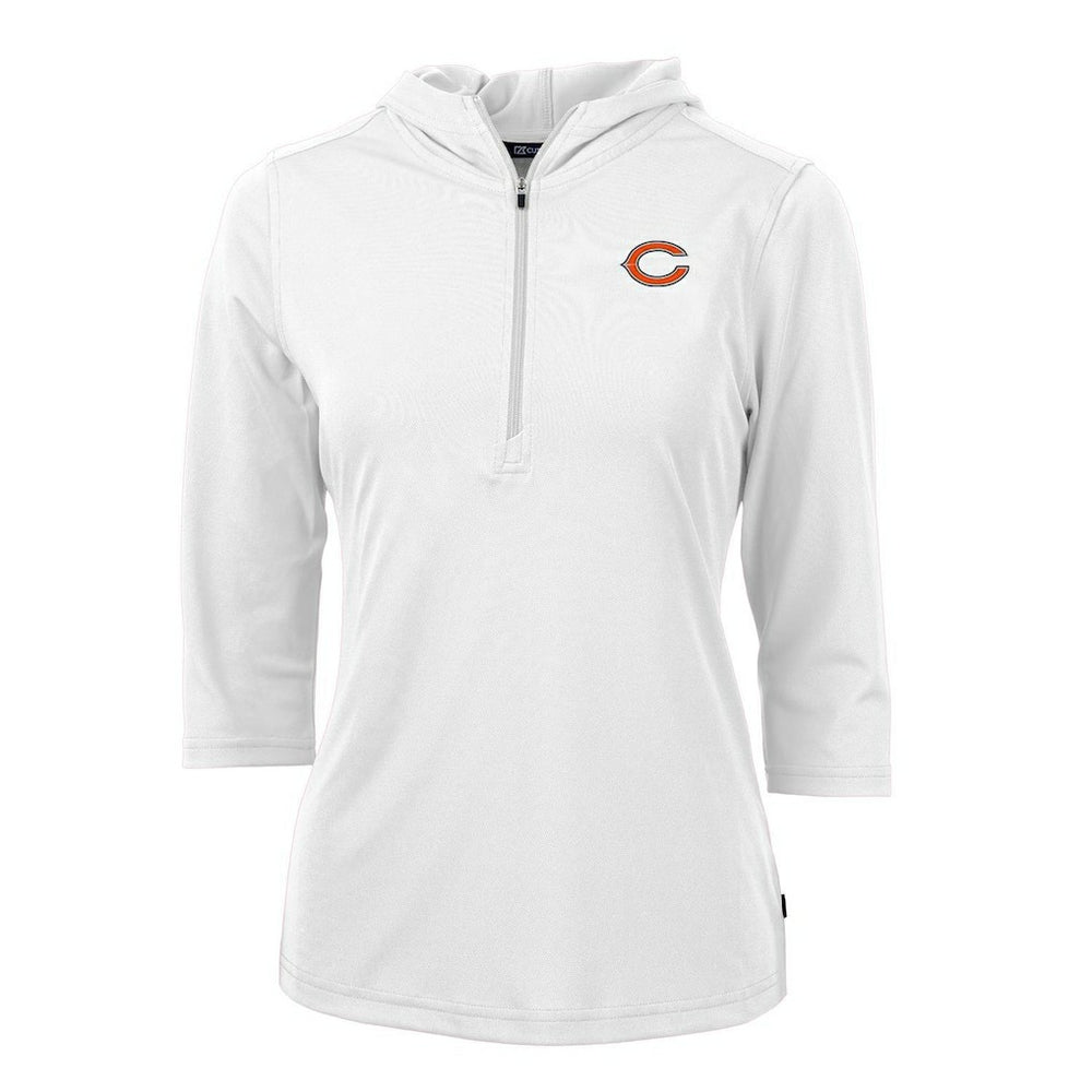 Chicago Bears Cutter & Buck Women's Virtue Eco Pique Half-Zip 3/4 Sleeve Pullover Hoodie - White sale