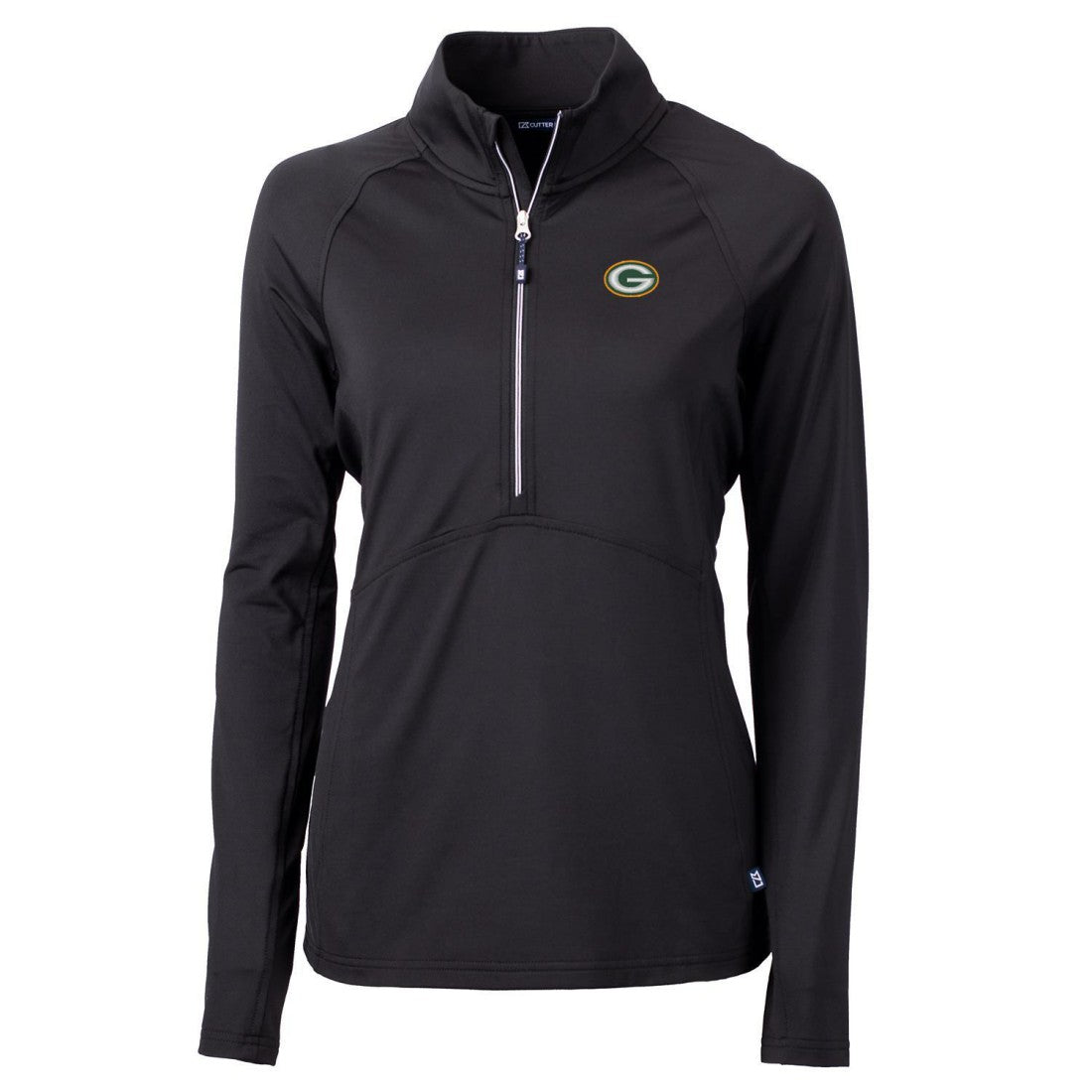 Green Bay Packers Cutter & Buck Women's Adapt Eco Knit Half-Zip Pullover Jacket - Black on sale
