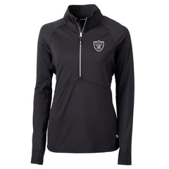 Las Vegas Raiders Cutter & Buck Women's Adapt Eco Knit Half-Zip Pullover Jacket - Black for sale