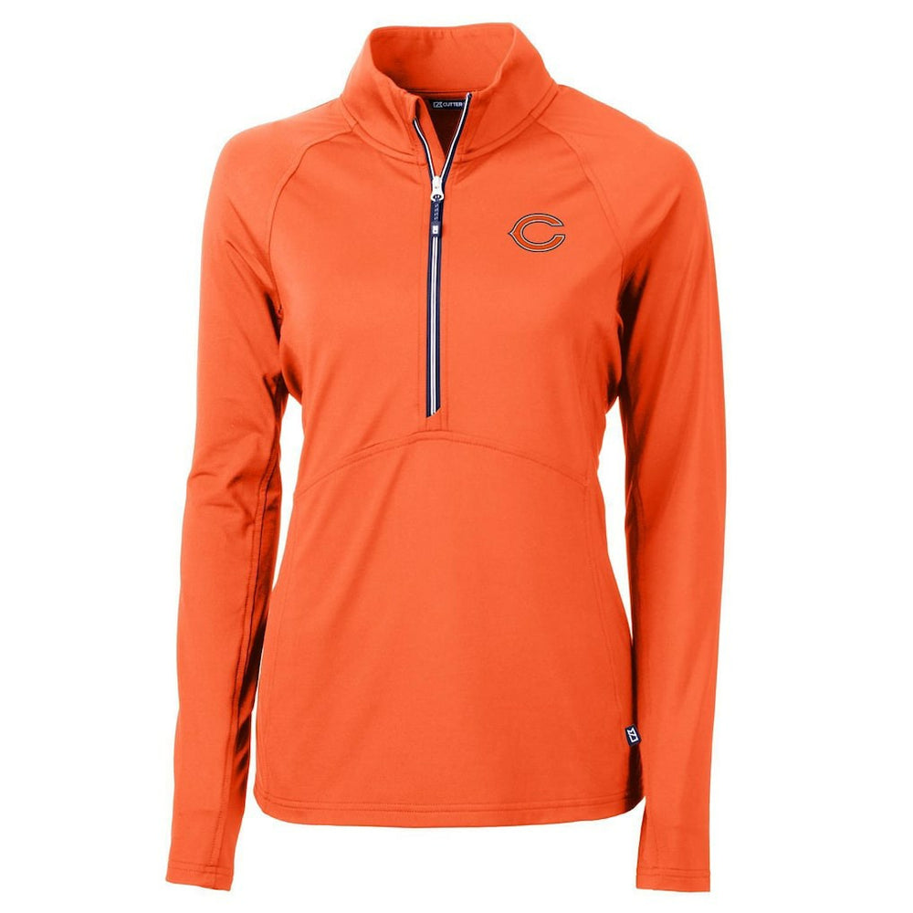 Chicago Bears Cutter & Buck Women's Adapt Eco Knit Half-Zip Pullover Jacket - Orange online