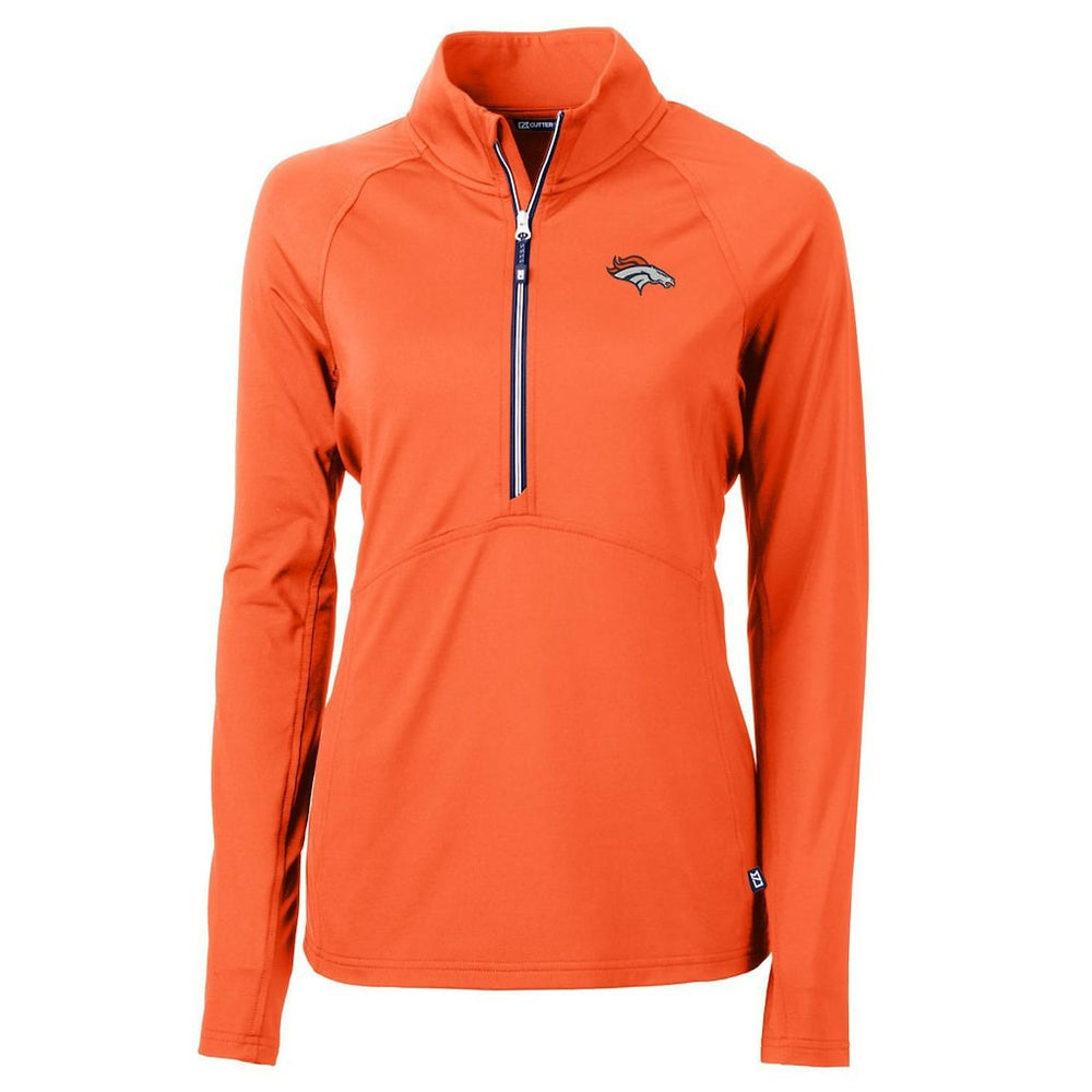 Denver Broncos Cutter & Buck Women's Adapt Eco Knit Half-Zip Pullover Jacket - Orange online