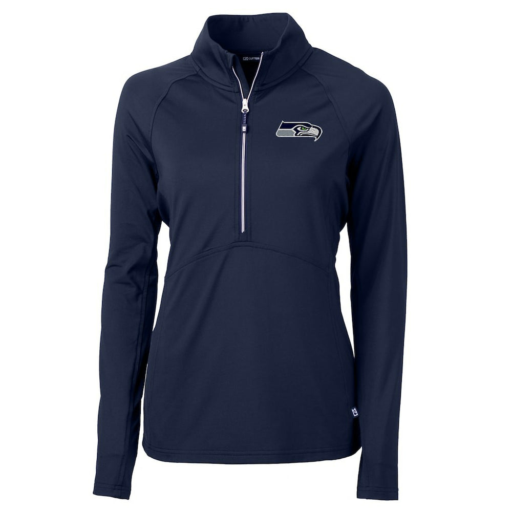 Seattle Seahawks Cutter & Buck Women's Adapt Eco Knit Half-Zip Pullover Jacket - College Navy cheap