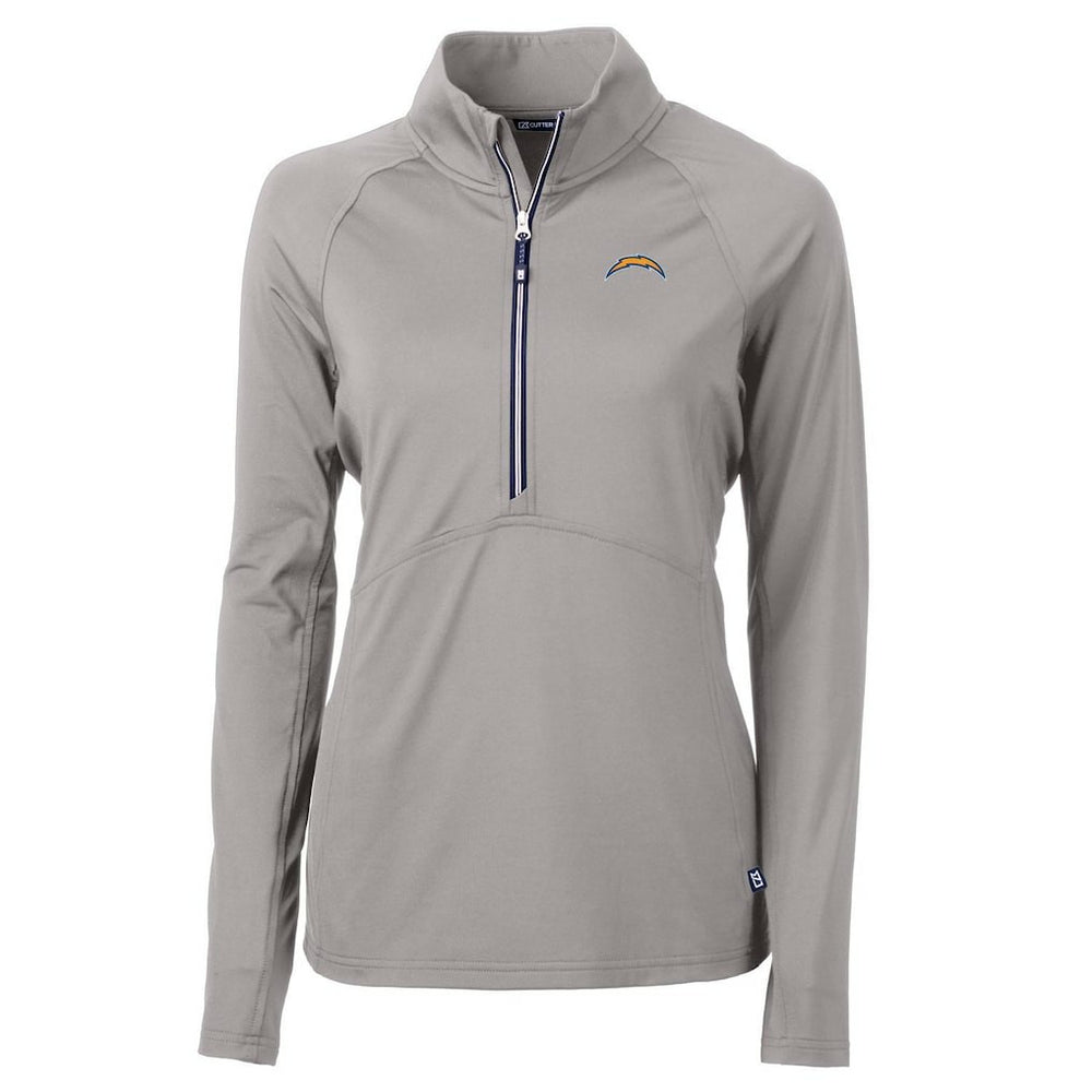 Los Angeles Chargers Cutter & Buck Women's Adapt Eco Knit Half-Zip Pullover Jacket - Gray outlet