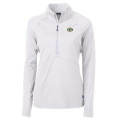 Green Bay Packers Cutter & Buck Women's Adapt Eco Knit Half-Zip Pullover Jacket - White online