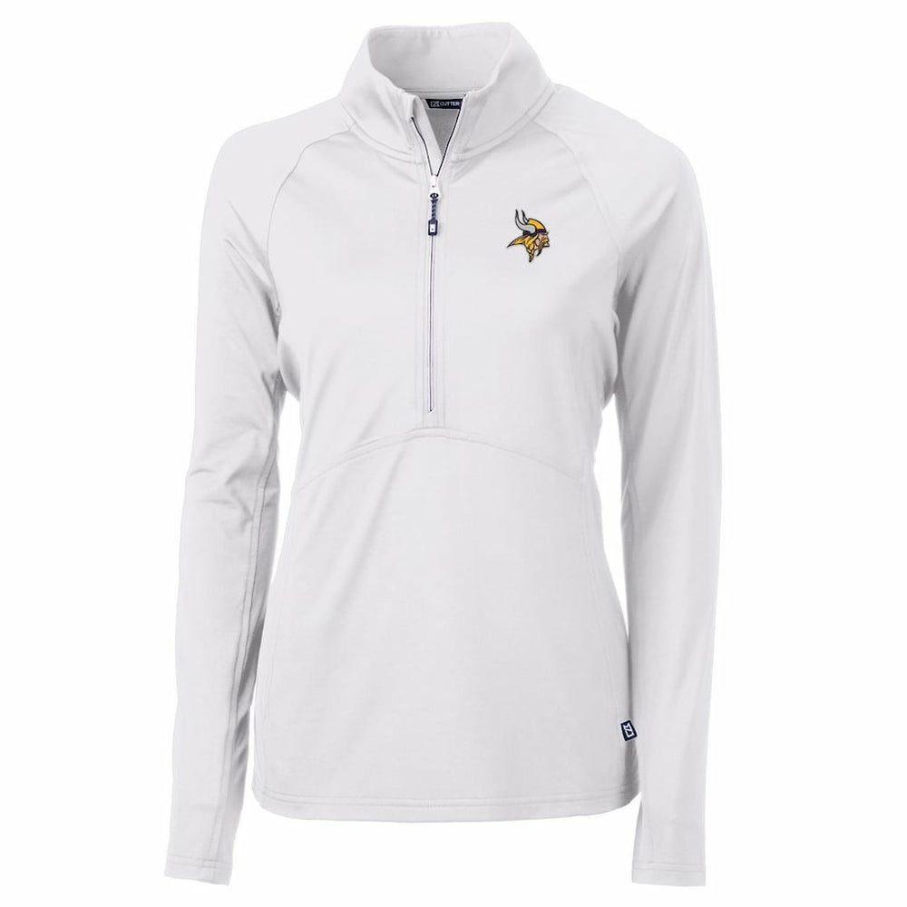 Minnesota Vikings Cutter & Buck Women's Adapt Eco Knit Half-Zip Pullover Jacket - White cheap