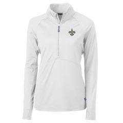 New Orleans Saints Cutter & Buck Women's Adapt Eco Knit Half-Zip Pullover Jacket - White discount