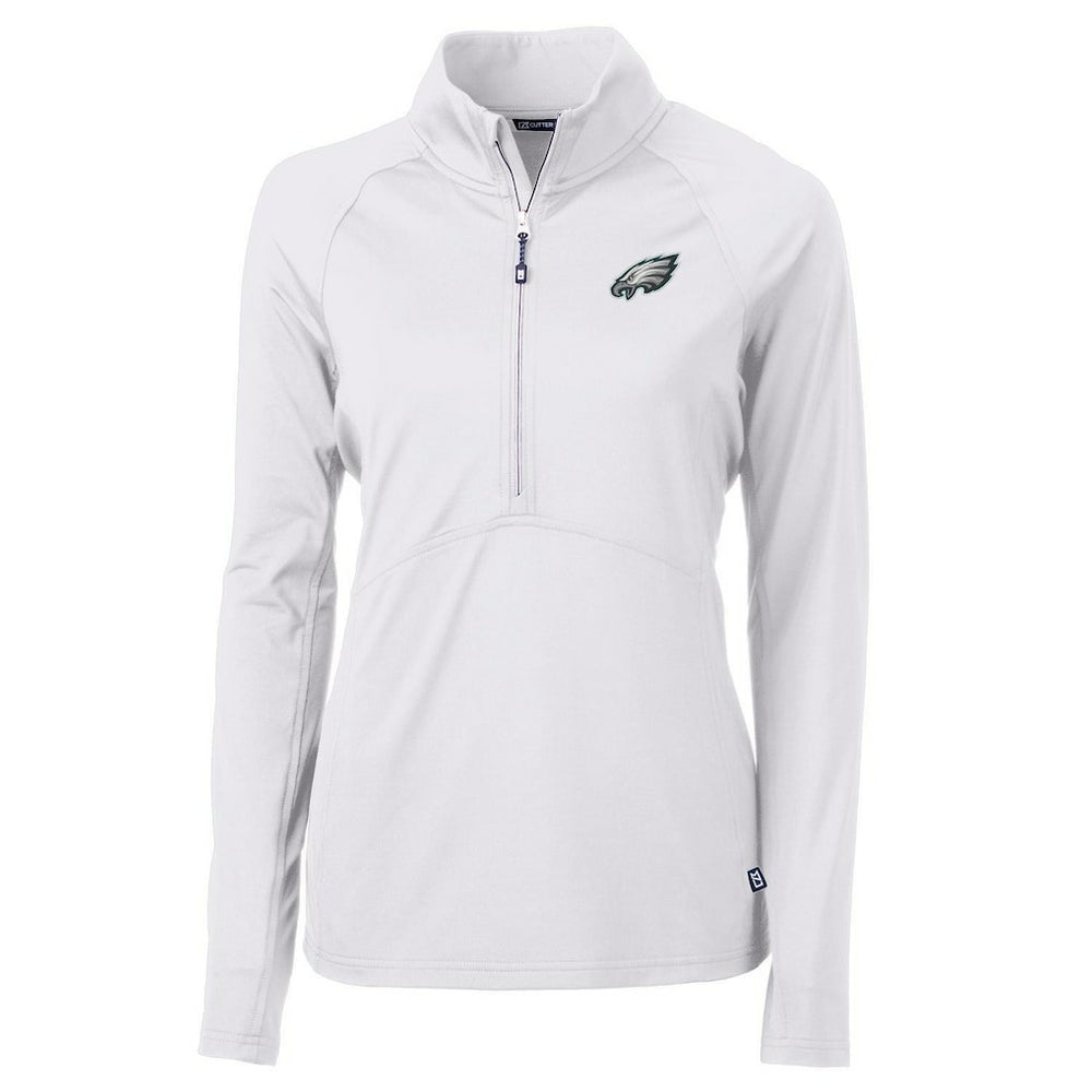 Philadelphia Eagles Cutter & Buck Women's Adapt Eco Knit Half-Zip Pullover Jacket - White discount