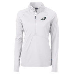 Philadelphia Eagles Cutter & Buck Women's Adapt Eco Knit Half-Zip Pullover Jacket - White discount