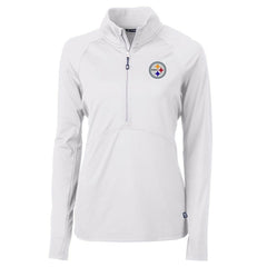 Pittsburgh Steelers Cutter & Buck Women's Adapt Eco Knit Half-Zip Pullover Jacket - White on sale