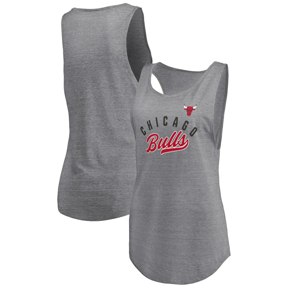 Chicago Bulls Women's Quality Time Open Scoop Neck Tri-Blend Tank Top sale - Heathered Gray | Fanatics outlet