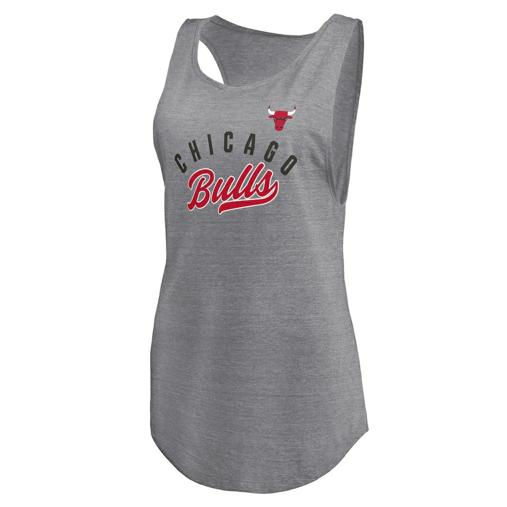 Chicago Bulls Women's Quality Time Open Scoop Neck Tri-Blend Tank Top sale - Heathered Gray | Fanatics outlet