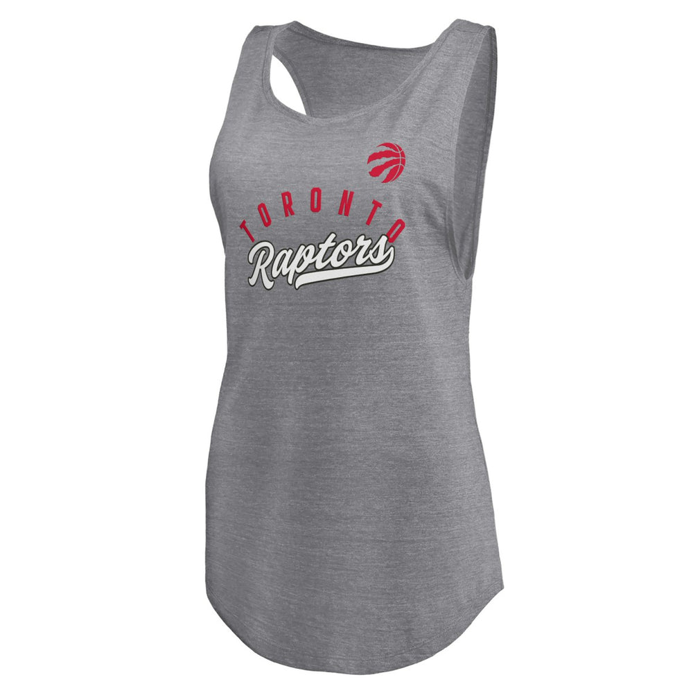 Toronto Raptors Women's Quality Time Open Scoop Neck Tri-Blend Tank Top - Heathered Gray | Fanatics discount
