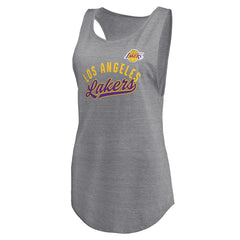 Los Angeles Lakers Women's Quality Time Open Scoop Neck Tri-Blend Tank Top - Heathered Gray | Fanatics shop