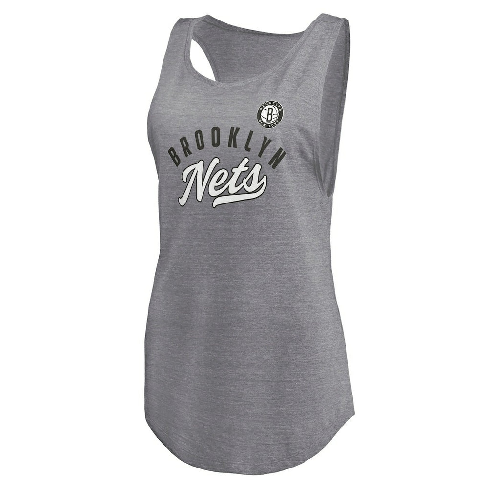Brooklyn Nets Women's Quality Time Open Scoop Neck Tri-Blend Tank Top - Heathered Gray | Fanatics outlet