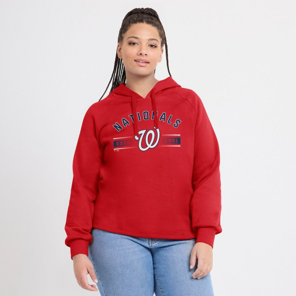 Washington Nationals Women's Perfect Play Raglan Pullover Hoodie - Red