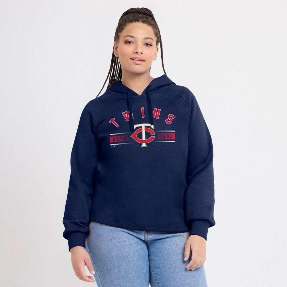 Minnesota Twins Women's Perfect Play Raglan Pullover Hoodie - Navy