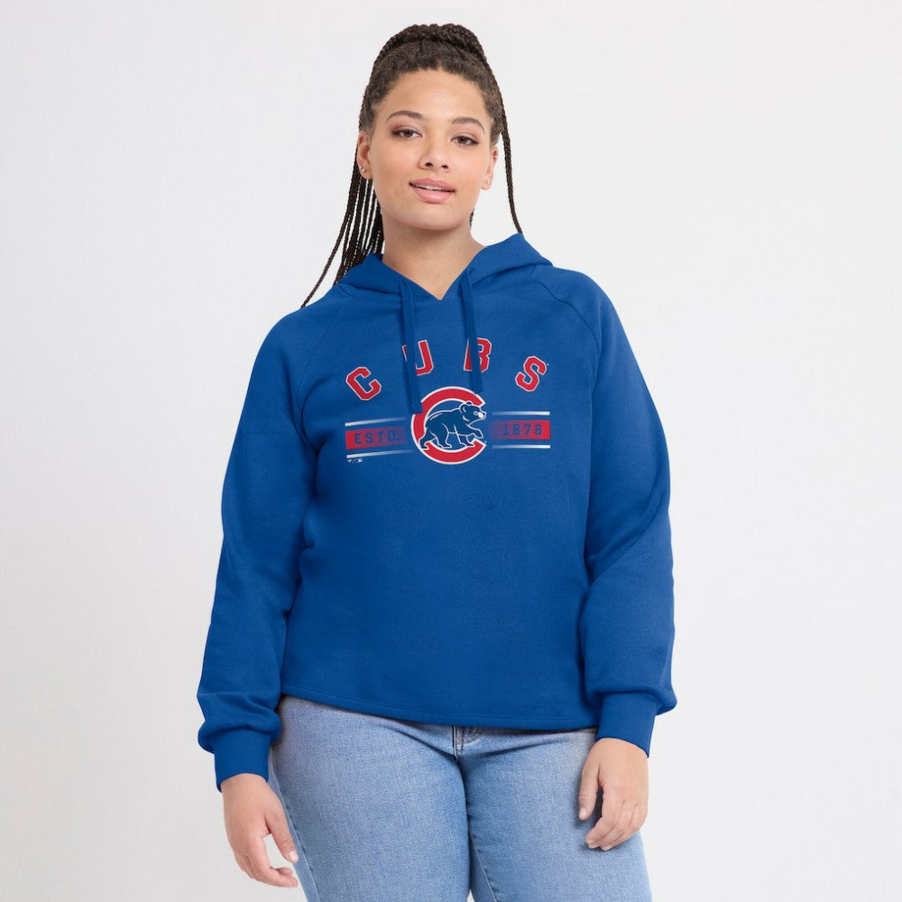 Chicago Cubs Women's Perfect Play Raglan Pullover Hoodie - Royal