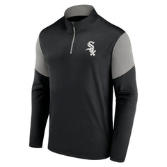 Chicago White Sox Primary Logo Quarter-Zip Top - Black/Gray