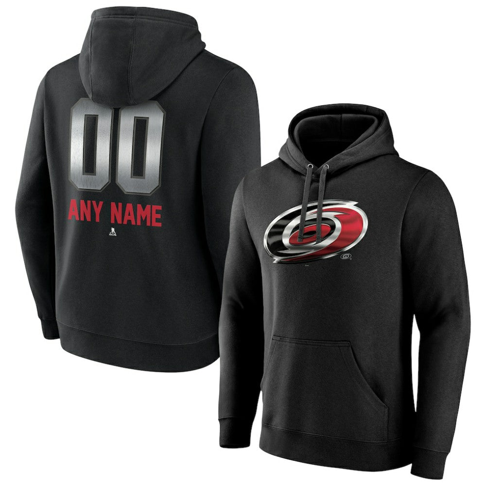 Carolina Hurricanes Personalized Midnight Mascot Logo Pullover Hoodie Black