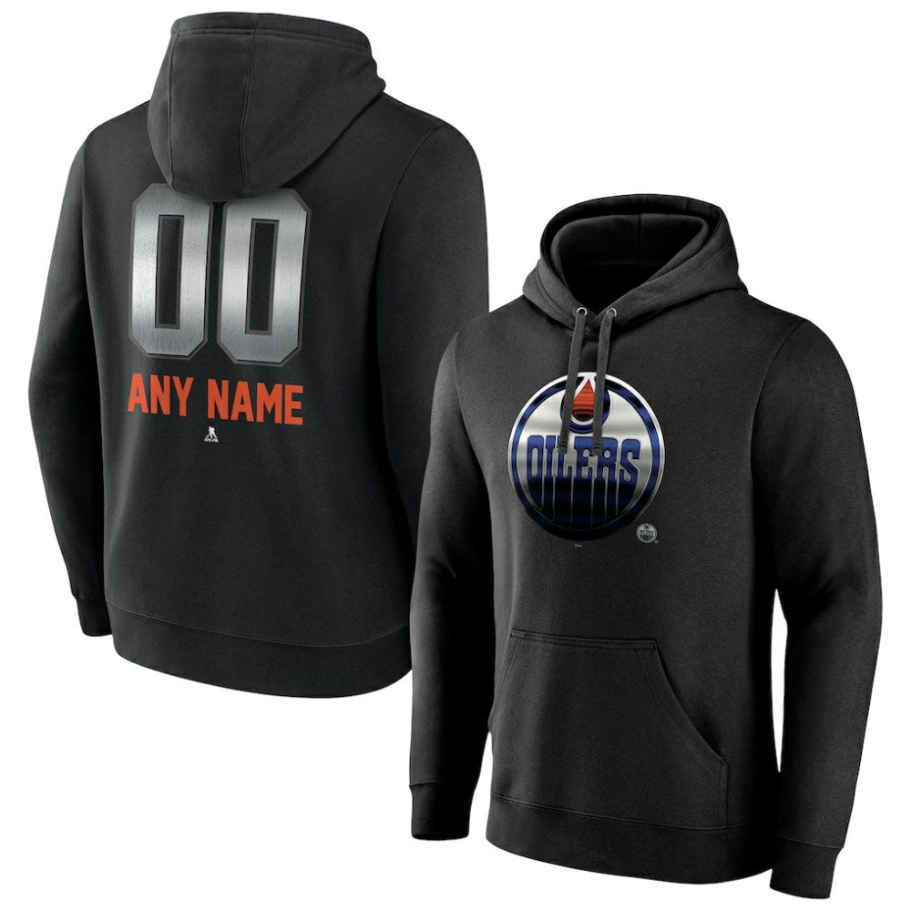 Edmonton Oilers Personalized Midnight Mascot Logo Pullover Hoodie Black