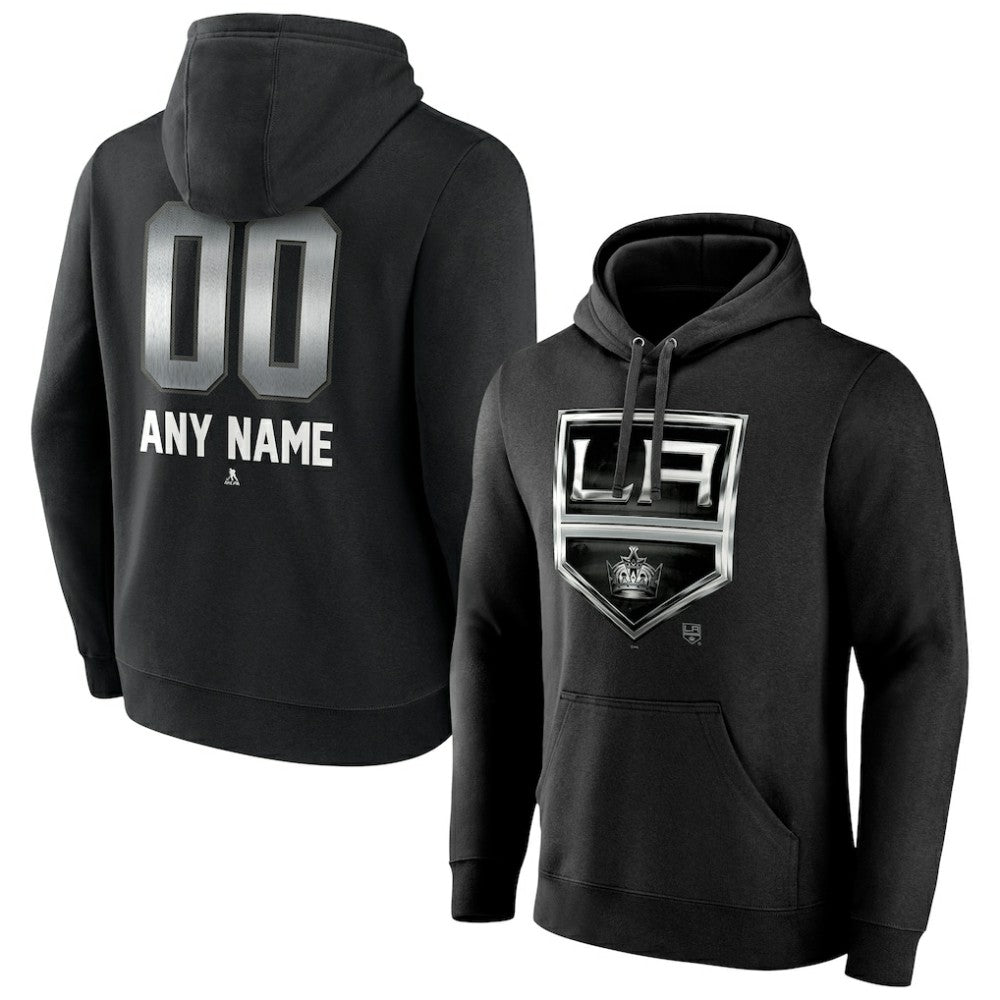 Los Angeles Kings Personalized Midnight Mascot Logo Pullover Hoodie Black