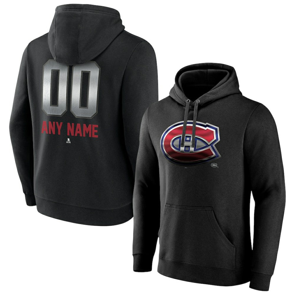 Montreal Canadiens Personalized Midnight Mascot Logo Pullover Hoodie Black