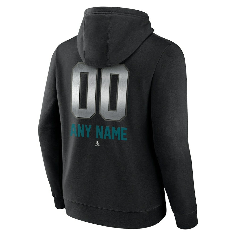 San Jose Sharks Personalized Midnight Mascot Logo Pullover Hoodie Black