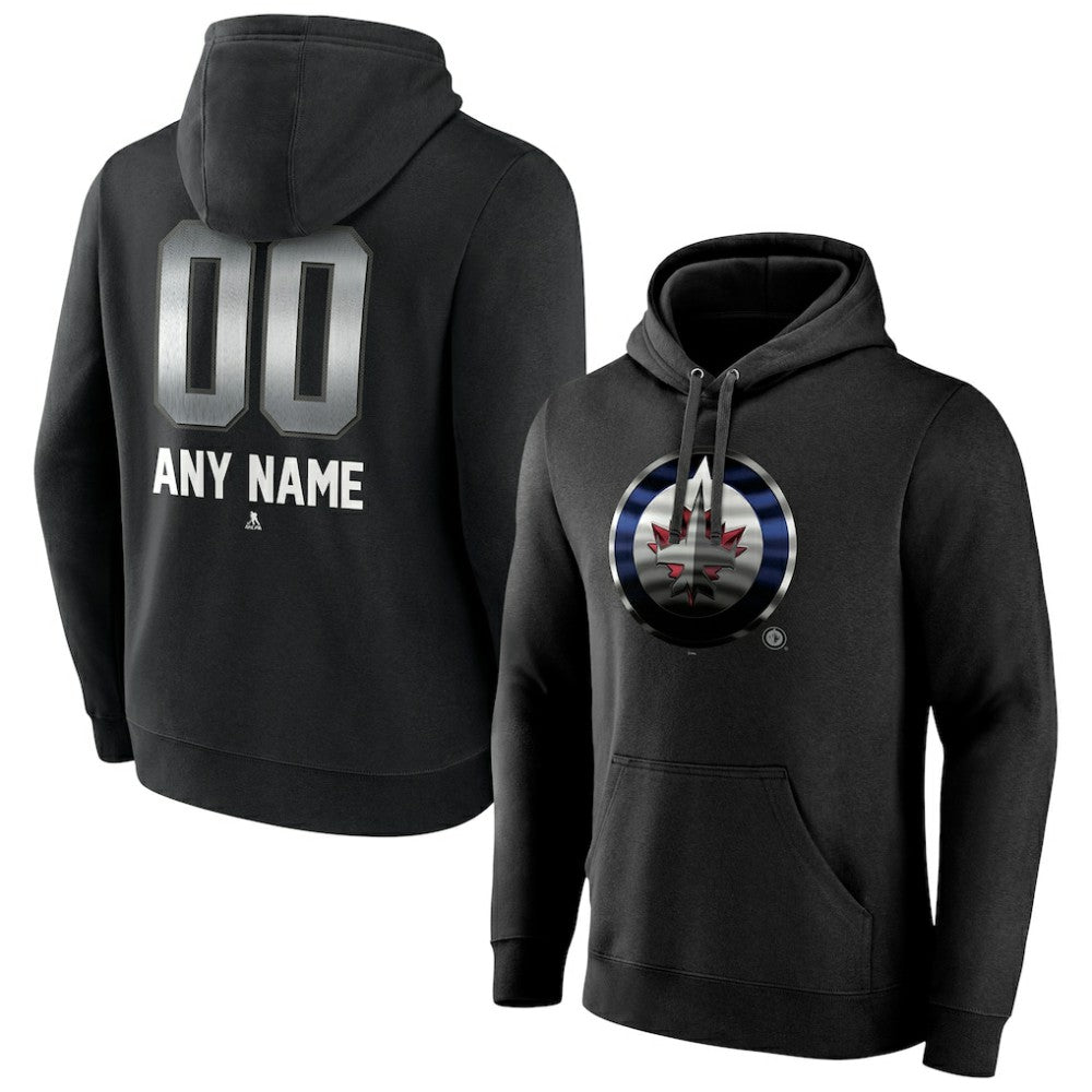 Winnipeg Jets Personalized Midnight Mascot Logo Pullover Hoodie Black