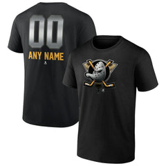 Anaheim Ducks Personalized Midnight Mascot Logo T-Shirt Black