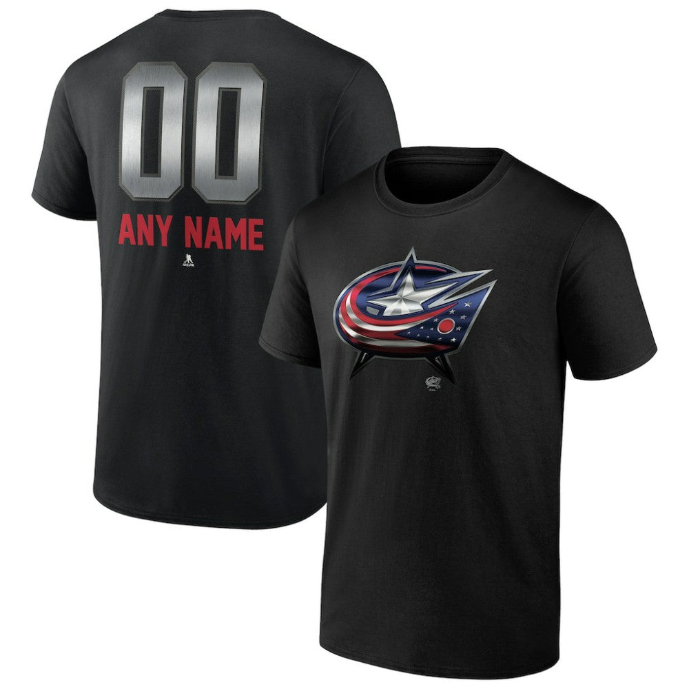 Columbus Blue Jackets Personalized Midnight Mascot Logo T-Shirt Black