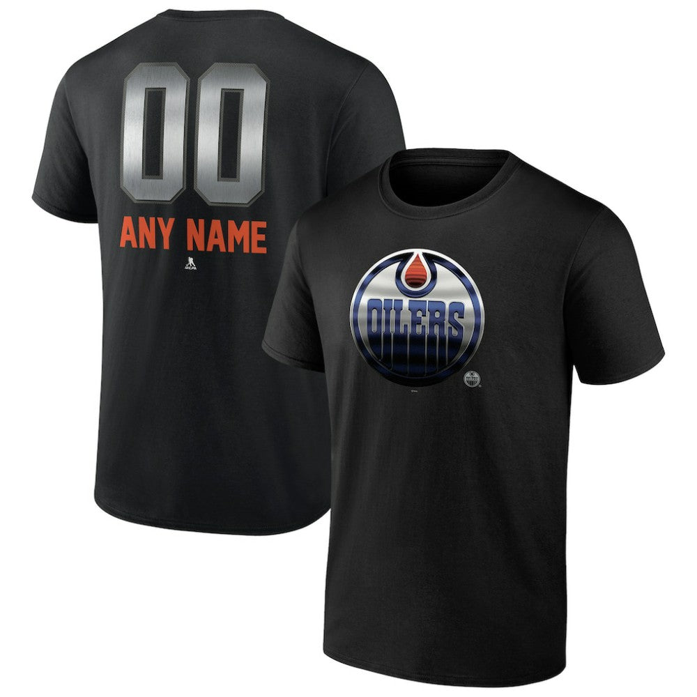Edmonton Oilers Personalized Midnight Mascot Logo T-Shirt Black