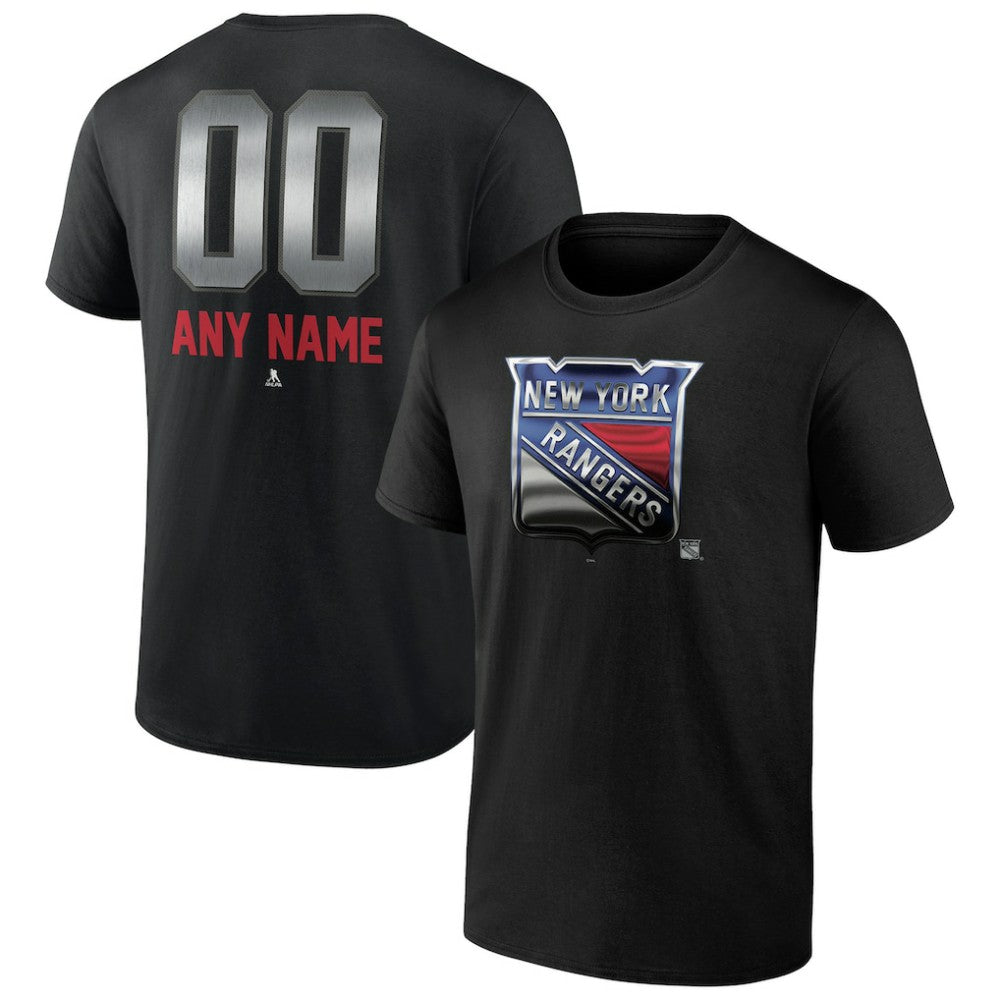 New York Rangers Personalized Midnight Mascot Logo T-Shirt Black