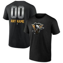 Pittsburgh Penguins Personalized Midnight Mascot Logo T-Shirt Black