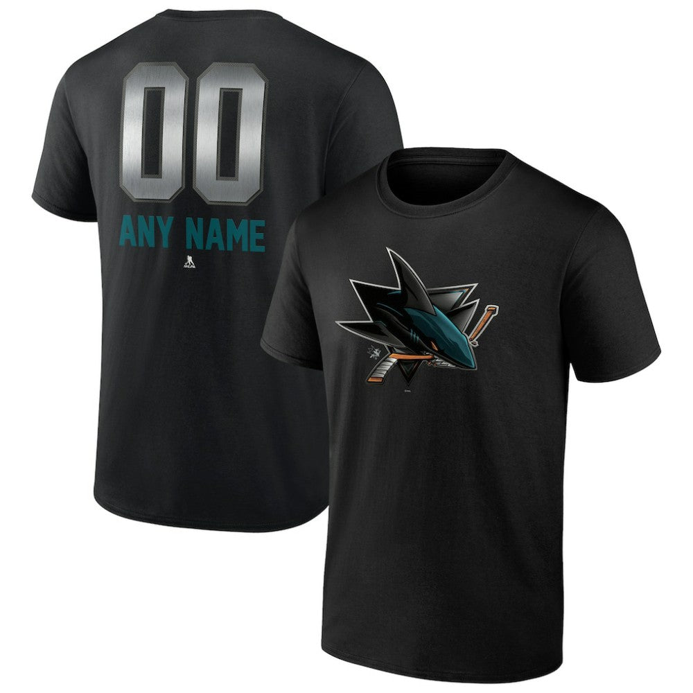 San Jose Sharks Personalized Midnight Mascot Logo T-Shirt Black