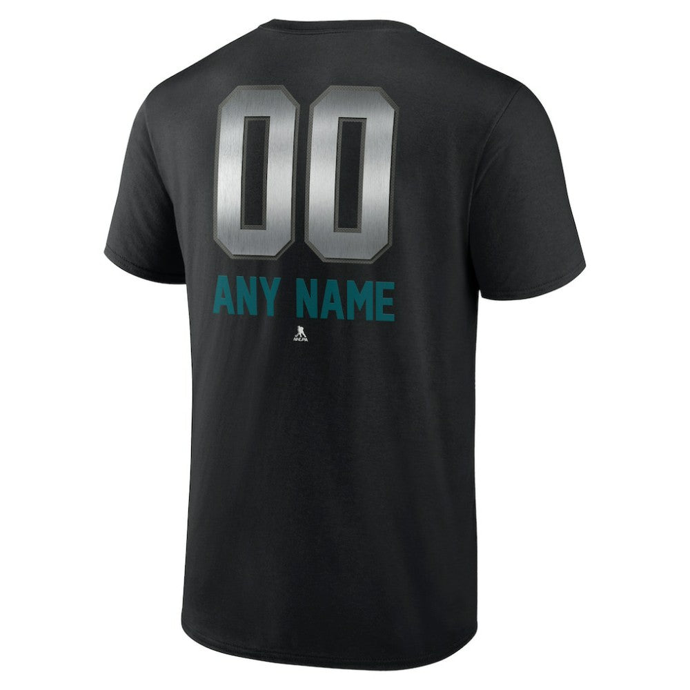 San Jose Sharks Personalized Midnight Mascot Logo T-Shirt Black