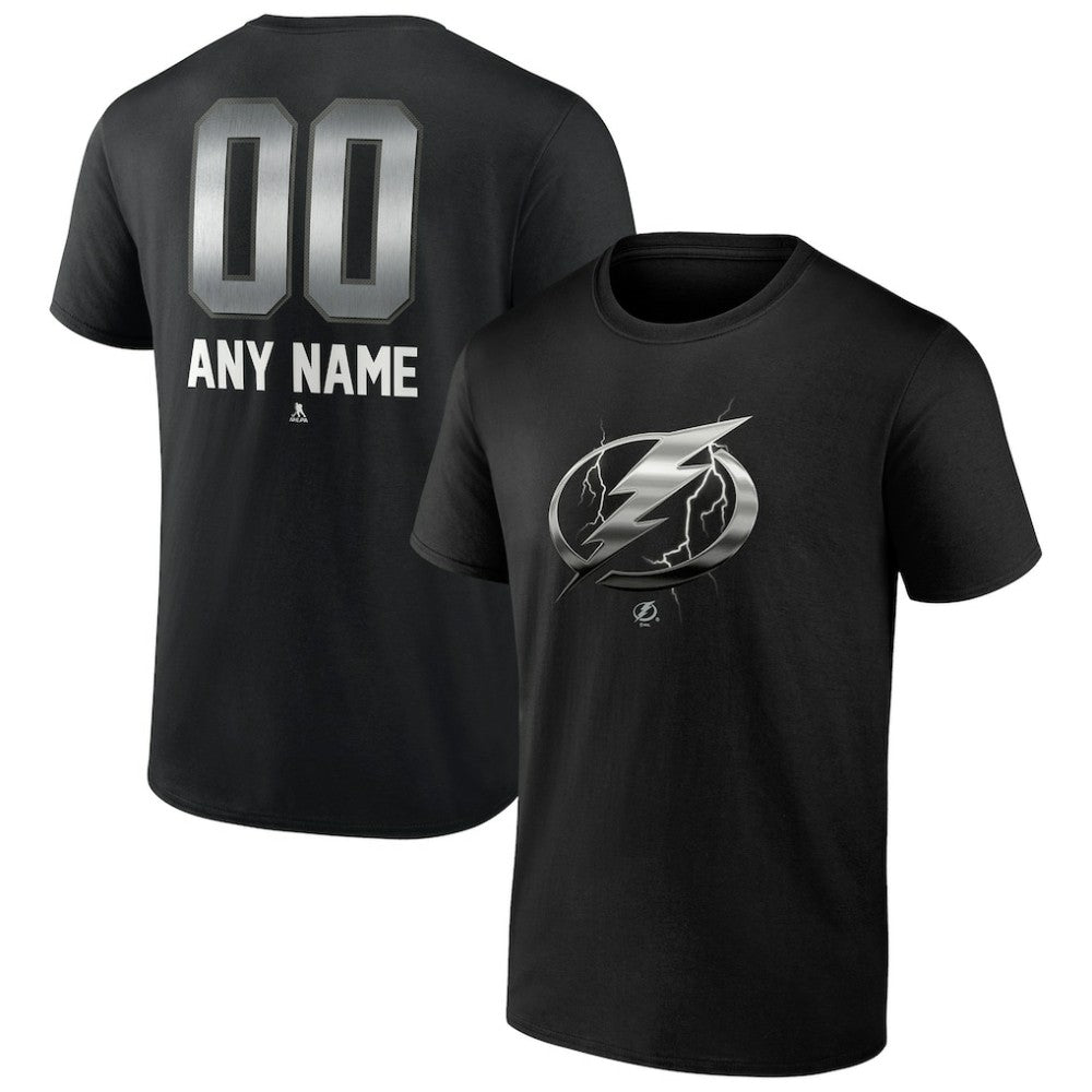 Tampa Bay Lightning Personalized Midnight Mascot Logo T-Shirt Black