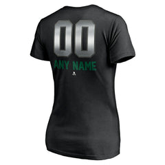 Dallas Stars Women's Personalized Midnight Mascot Logo V-Neck T-Shirt Black