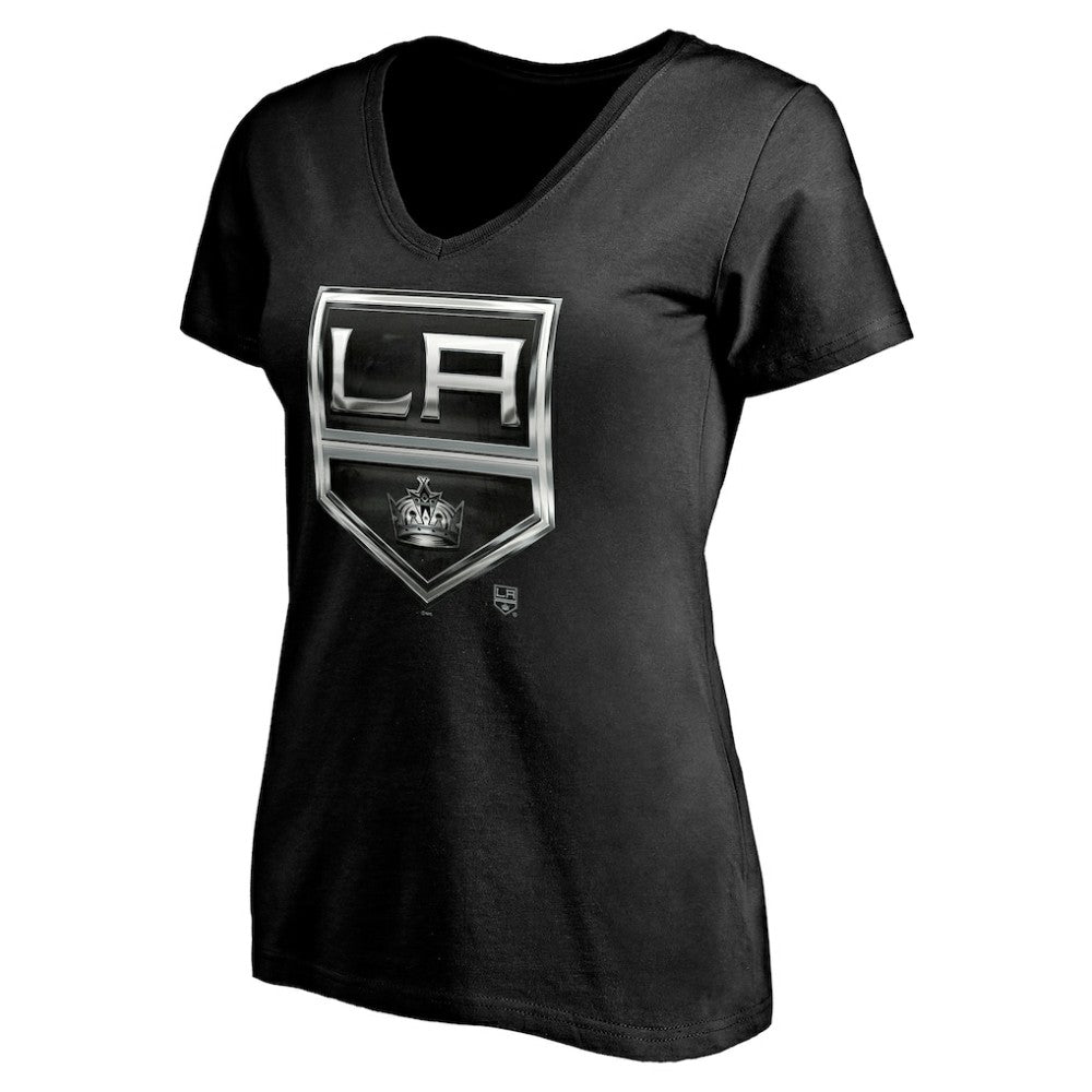 Los Angeles Kings Women's Personalized Midnight Mascot Logo V-Neck T-Shirt Black