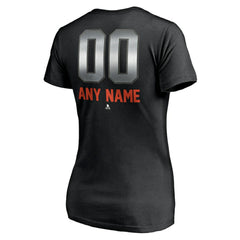 Philadelphia Flyers Women's Personalized Midnight Mascot Logo V-Neck T-Shirt Black