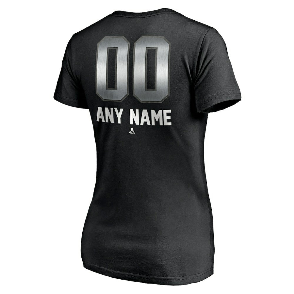 Toronto Maple Leafs Women's Personalized Midnight Mascot Logo V-Neck T-Shirt Black