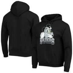 Las Vegas Raiders Junk Food Disney Mickey Quarterback Pullover Hoodie - Black on sale
