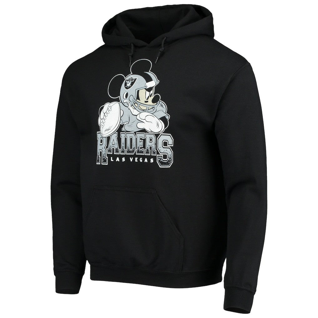 Las Vegas Raiders Junk Food Disney Mickey Quarterback Pullover Hoodie - Black on sale