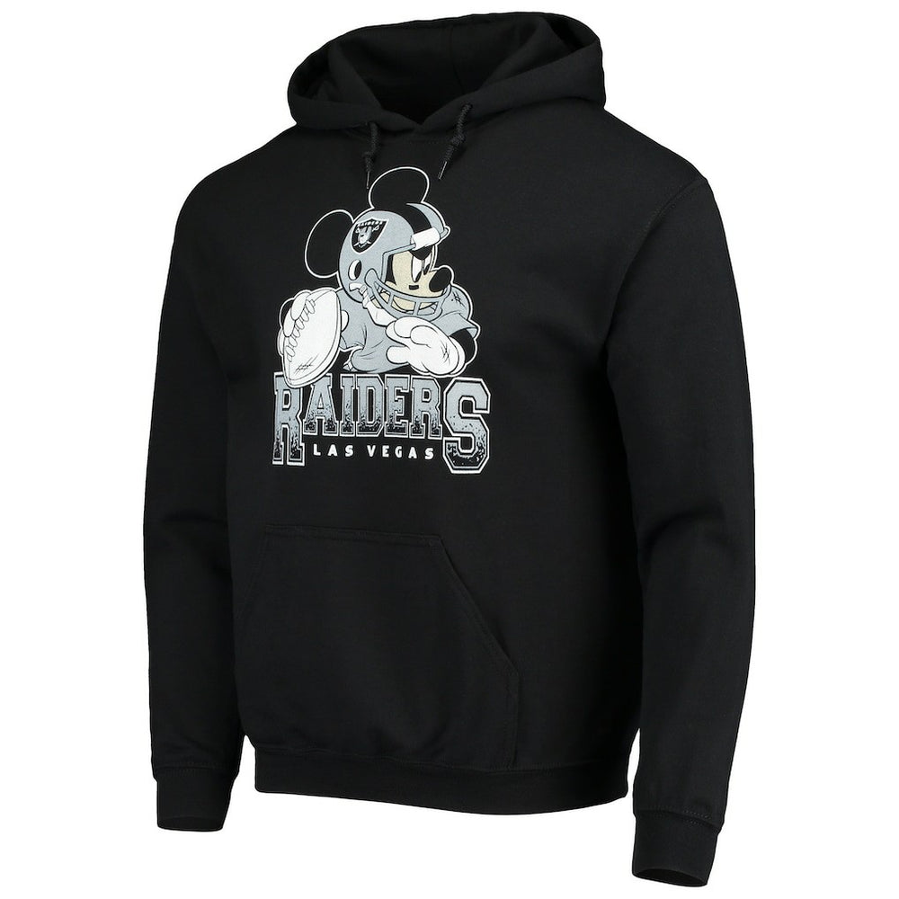 Las Vegas Raiders Junk Food Disney Mickey Quarterback Pullover Hoodie - Black on sale