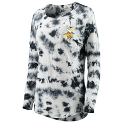 Minnesota Vikings New Era Women's Tie-Dye Long Sleeve T-Shirt - Black outlet