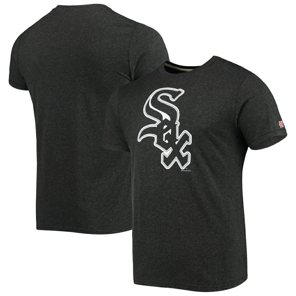 Chicago White Sox Homage Hand-Drawn Logo Tri-Blend T-Shirt - Heather Black