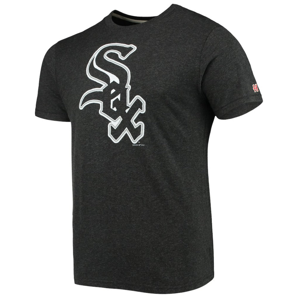 Chicago White Sox Homage Hand-Drawn Logo Tri-Blend T-Shirt - Heather Black