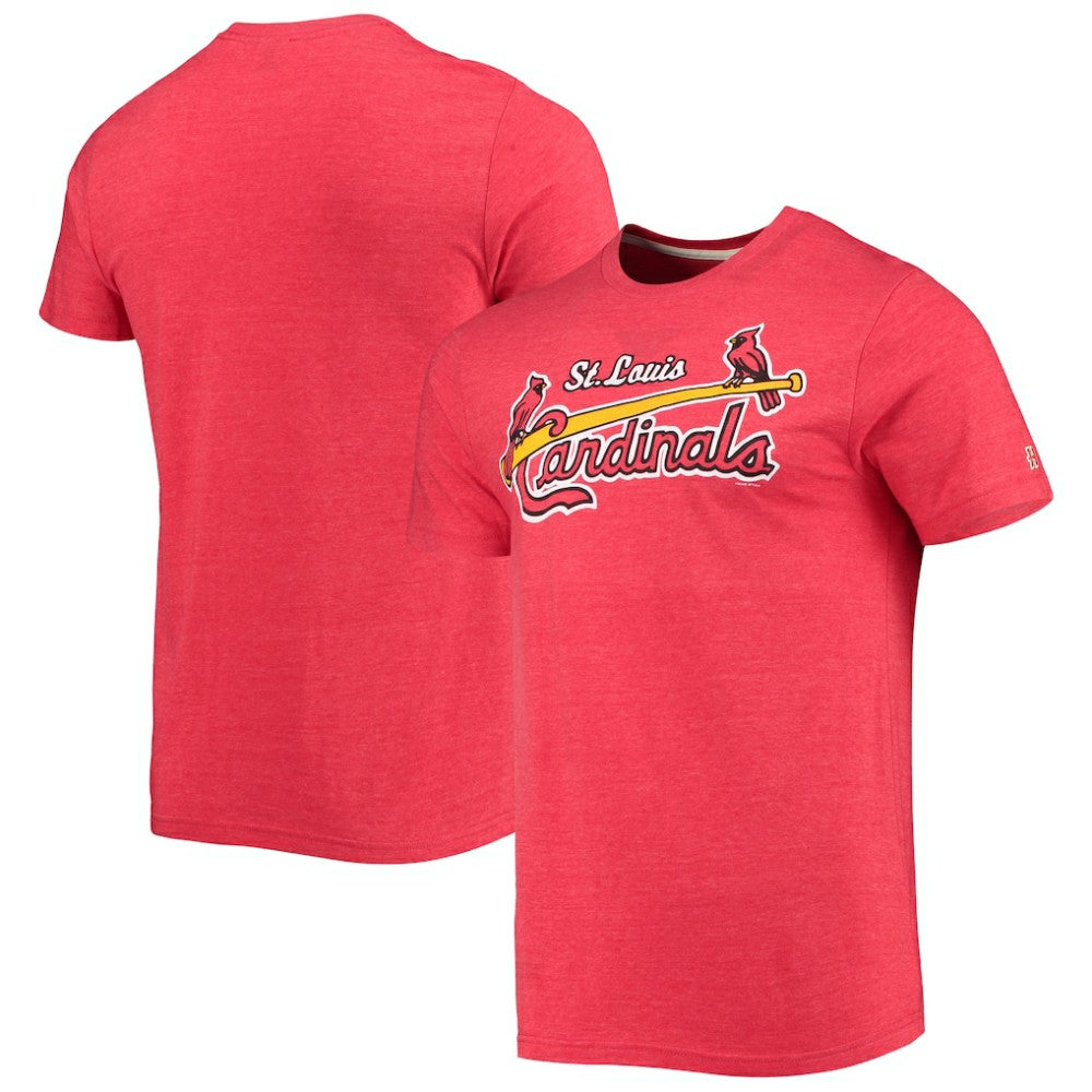 St. Louis Cardinals Homage Hand-Drawn Logo Tri-Blend T-Shirt - Heather Red