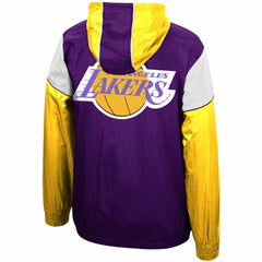 Los Angeles Lakers Hardwood Classics Highlight Reel Windbreaker Half-Zip Hoodie Jacket - Purple/Gold | Mitchell & Ness sale
