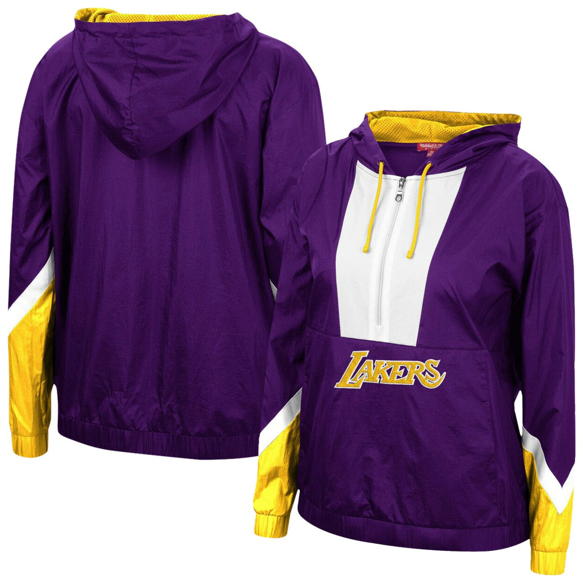 Los Angeles Lakers Women's Half-Zip Windbreaker 2.0 Hoodie - Purple | Mitchell & Ness shop