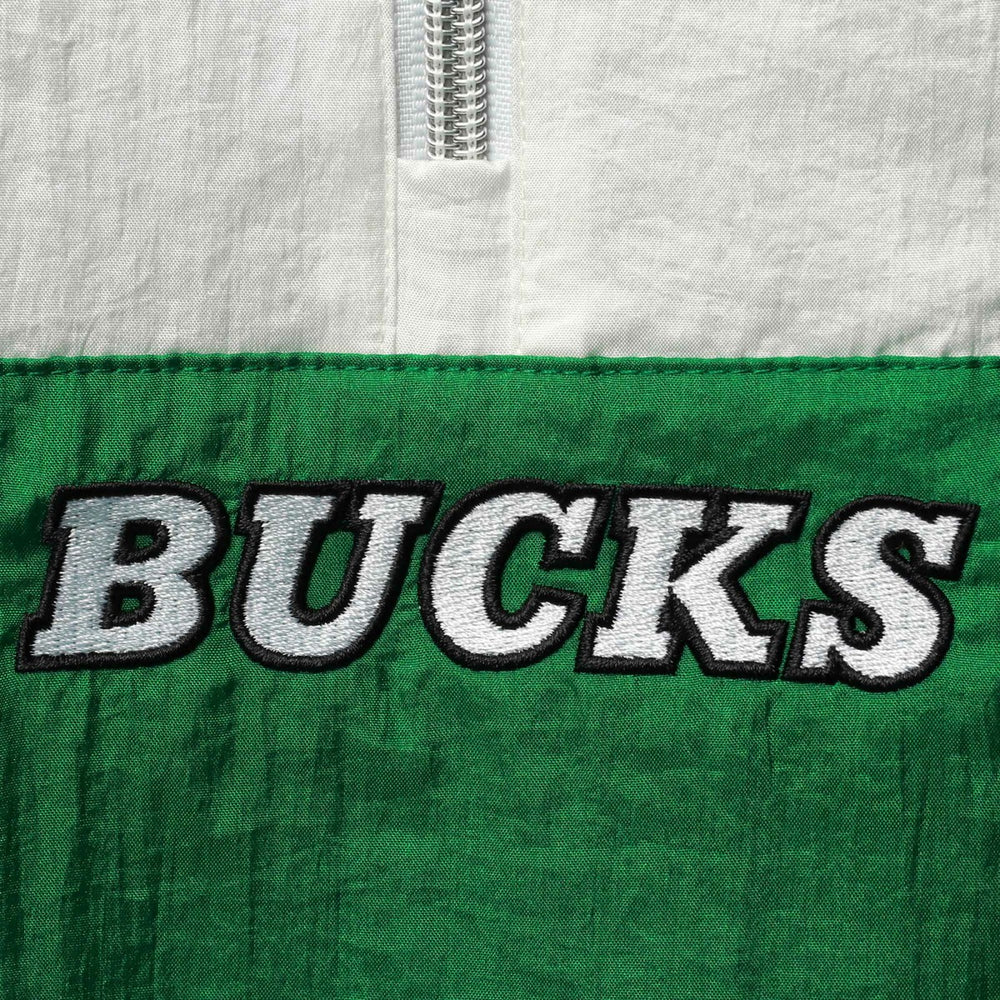Milwaukee Bucks Women's Half-Zip Windbreaker 2.0 Hoodie - Green | Mitchell & Ness online